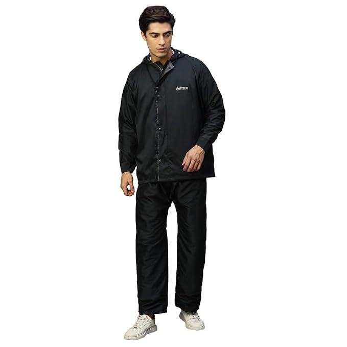 Citizen Reversible Raincoat for Men with Adjustable Hood, Waterproof Pant and Carry Pouch | Durable & Lightweight 190T Polyester Fabric & Virgin PVC Rainsuit