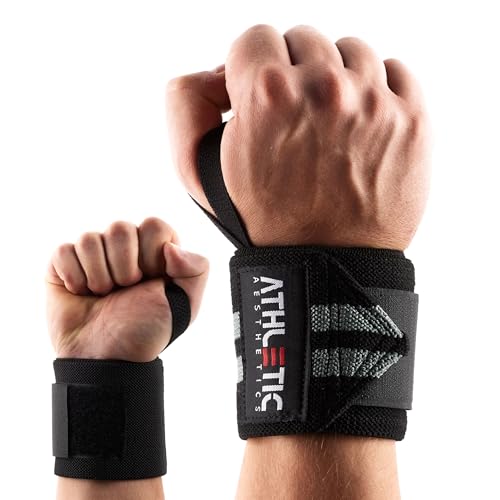 ATHLETIC AESTHETICS Handgelenk Bandagen Fitness - Wrist Wrap (45 cm im Paar) Handgelenkbandage für Krafttraining, Fitness, Bodybuilding, Crossfit - Mit Übungsguide als PDF