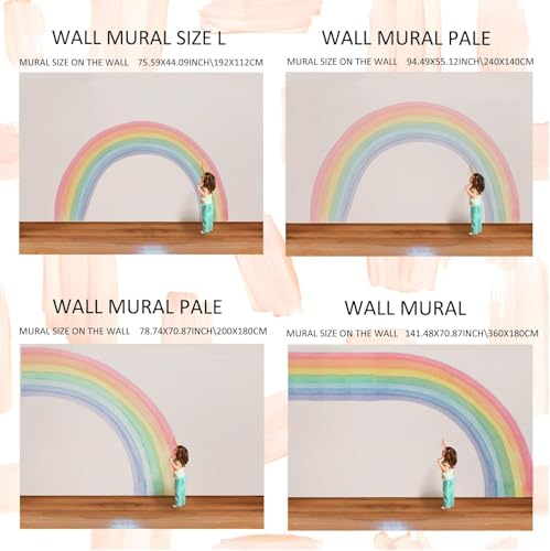 funlife Vinyl Large Rainbow Wall Mural Stickers Peel and Stick, Precut Giant Vibrant Watercolor Rainbow Wall Decals for Girls Bedroom Kids Nursery Room Playroom, 75.59" x 44.09" by funlife - Used condition - Image 6