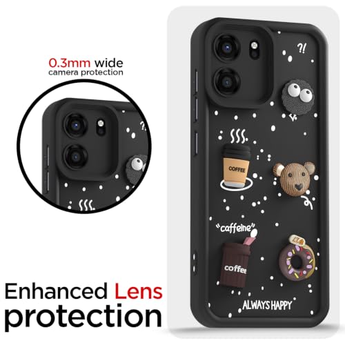 Image of Outlouders Back Cover for OnePlus Nord CE 6 5G | 3D Cartoon Bear Cute Fun Silicone Full Body Protection Bumper Case (Black)
