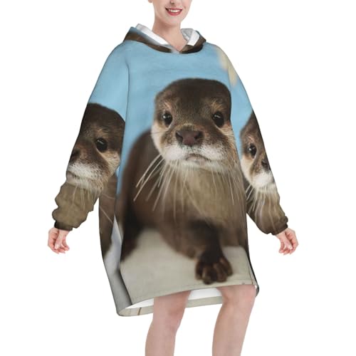 Plaid à manches loutre EdWal couverture sweat pour cocooning d'hiver