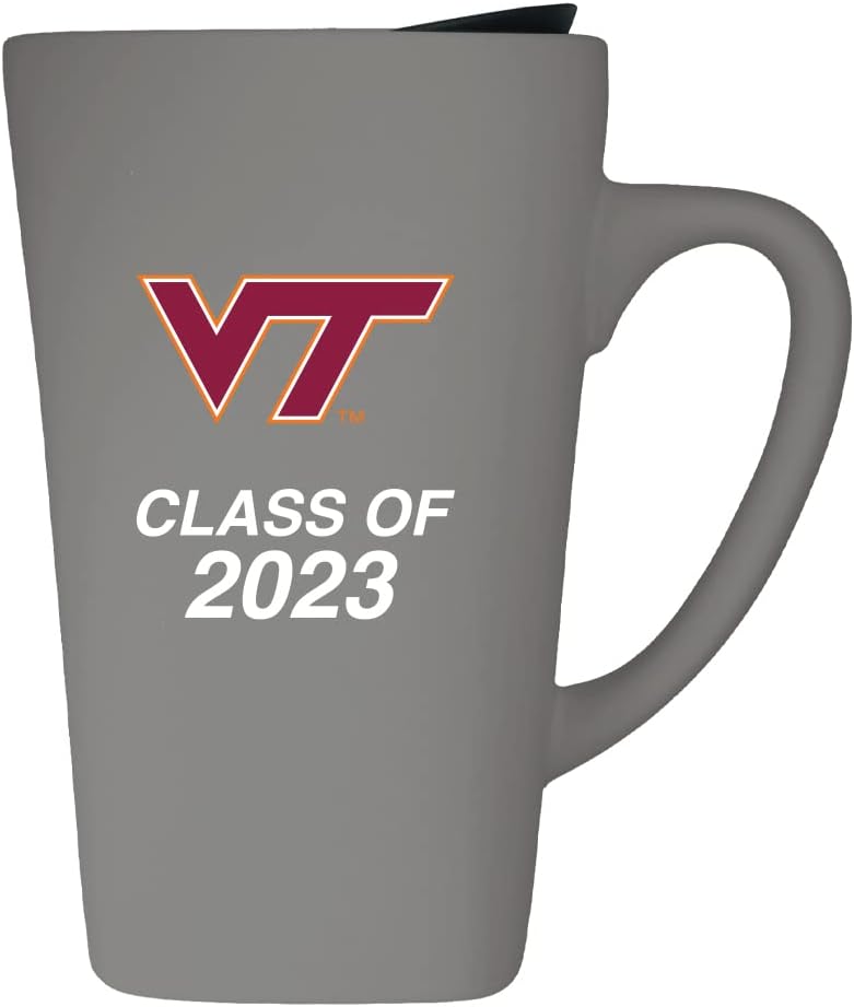 Virginia Tech Class of 2023 16oz Soft Touch Ceramic Travel Mug with Lid - Gray