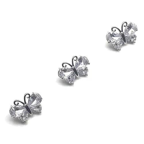 4Pcs/Lot Butterfly Rhinestone Crystal Fur Buttons Decorative Sewing Buttons For Coat Cashmere #TOP1