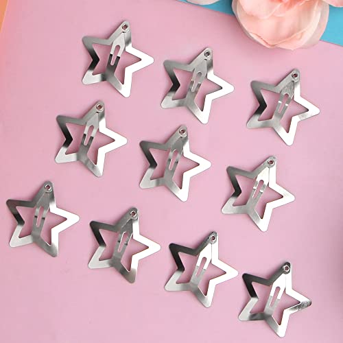 10Pcs Silver Star Hair Clips Star Barrettes Star Hair Clips Y2K Metal Star Barrettes Non Slip Cute Star Clips Hair Accessories For Women Girls Kids #TOP5