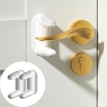 EUDEMON 2 Pack Updated Baby Safety Door Lever Lock, Door Handle Lock for Children & Pets, Child Proof Door Latch Lock, Revolve for 180, Easy to Operate in Two Directions White