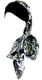Headwear for Women Sleep Beanie Head Scarf for Bald Wraps Cancer Hats Turbans,Navy/Green Flower