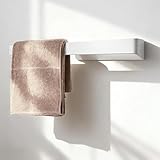 porte serviette blanc et bois 📐 Gain de Place et Pratique: Porte serviette salle de bain mural mesure 37 x 5,5 x 4 cm, compact et parfait pour les petits espaces, offrant suffisamment d'espace pour les serviettes à main et les serviettes d'invités, utilisant efficacement chaque coin