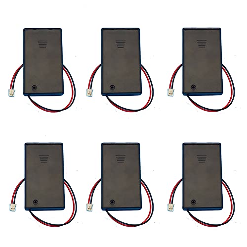 ShangHJ 3 Cell AAA Battery Holder Case Cover Storage Box with ON/Off Switch PH2.0 JST Connector Male 15cm Cable 3.3-4.5V (Pack of 6 Pieces)
