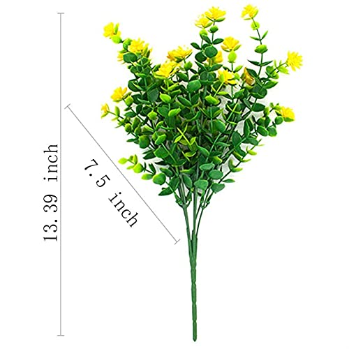 Buiten decoratieve planten 6 stks kunstbloemen, nep outdoor planten faux plastic groen struiken binnen buiten opknoping… - Afbeelding 3