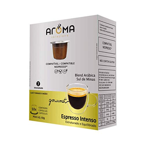 Aroma Selezione Cápsulas de Café Espresso Intenso, Compatível com Nespresso, Contém 10 Cápsulas
