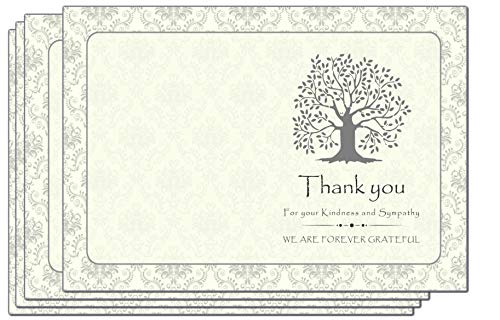 Elcer 20 Celebration Of Life Funeral Thank You Cards With Envelopes Acknowledgment Memorial Sympathy Thank You Cards (Ivory Cream) #TOP3