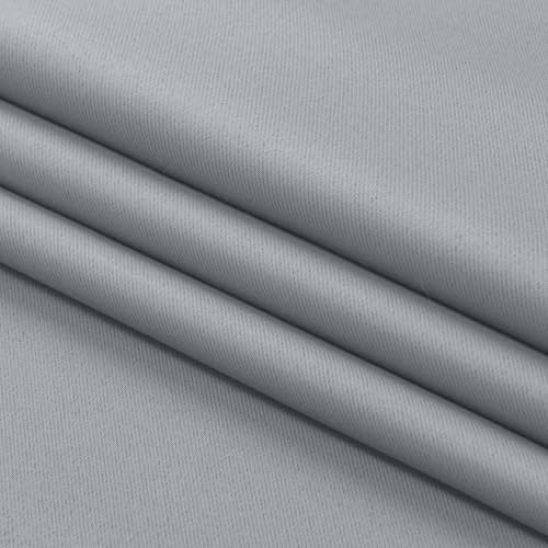 Image of Aiyufeng Silver Grey Short 36 Inches Blackout Curtain 2 Panels Set, Half Window Rod Pocket Privacy Curtain Tiers for Kitchen, Curtains Blackout for Bathroom Shades, W40 x L36 Inch, Silver Grey