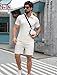 EISHOPEER Mens Short Sleeve Casual Polo Shirt and Shorts Sets Two Piece Summer Outfits Tracksuit Set for Men Beige Medium