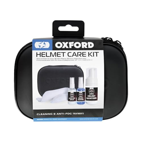 Oxford OX6384 Motorcycle Helmet Care Kit Anti-Fog Visor Spray, Cleaner & Sanitiser Set | Helmet Cleaning Kit for Motorbikes & Scooters