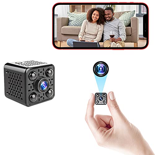 Mini Hidden Camera WiFi Wireless Spy Camera Small Home Security Surveillance Nanny Cam 4K Indoor Video Recorder with Phone App Live Feed Night Vision Motion Detection