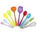 Zestaw silikonowych przyborów kuchennych, naczynia kuchenne 10 sztuk w zestawie do gotowania mieszania pieczenia, szpatułka narzędzie klasy spożywczej narzędzia do nieprzywierających naczyń żaroodpornych na ciepło (kolorowe)