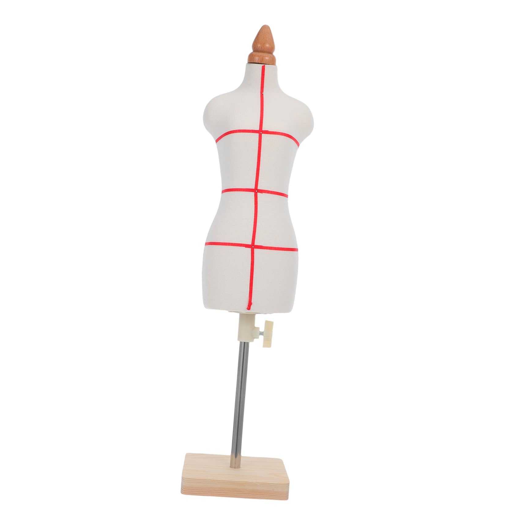 Manichino Femminile per Cucito di 1/3 Scala, Altezza Regolabile, Base Stabile e Supporto per Mostra Tessuti, per Casa e Laboratorio