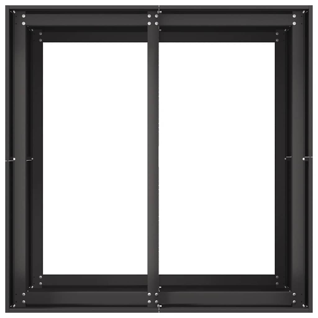 vidaXL Jardinera Acero Negro 80x80x80 cm, macetero, Soporte para Plantas, lecho Elevado, Soporte para jardineras, Bandeja para Plantas