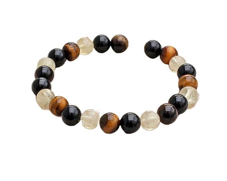 Bracelet en pierre de tourmaline noire de gemme lisse haut de gamme