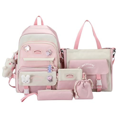 Sac à dos enfants Kawaii esthétique pour l'école primaire avec ses badges amovibles