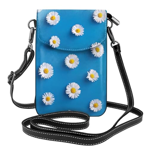 Petit sac à bandoulière en cuir végétalien de haute qualité orné de marguerite