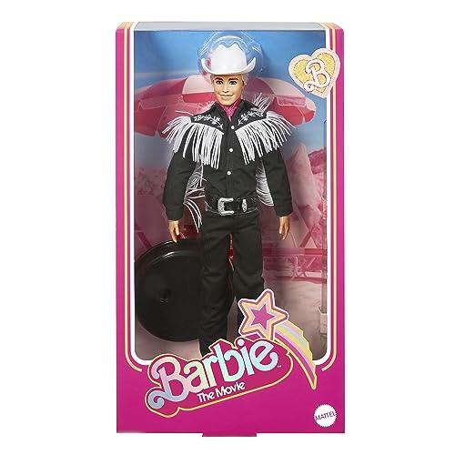 Barbie Le Film Poupée Ken À Collectionner Inspirée Du Film Barbie Avec Tenue À Franges Blanches Chapeau Et Bottes De Cowboy De Couleur Et Bandana - vue 5