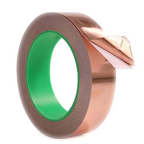 ANGKEEL Copper Foil Tape 0.8Inch x 66Feet Double Conductive Metal Duct Adhesive Tape for Grounding, Guitar/EMI Shielded, Art Decoration, DIY Crafts, Paper Circuits, Stained Glass, Electrical Repair
