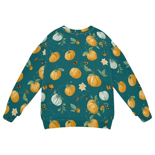 JUNZAN Fresh Gooseberry Fruit Teal Big Girls Hoodie Sweatshirt Crewneck Sweatshirt With Hoodie Party 4T2