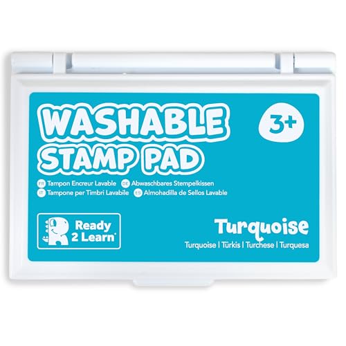 READY 2 LEARN Washable Stamp Pad for Kids, Turquoise