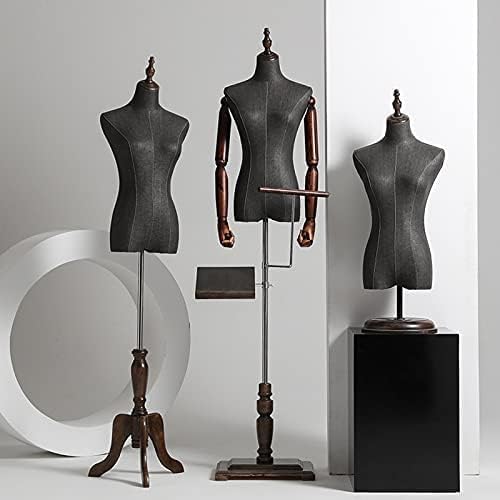 Torso Mannequin Stand, Female Mannequin Torso Dress Form, 150-210CM Height Adjustable Half Body Woman Manikin, Sturdy Clothing Display Shelf wit