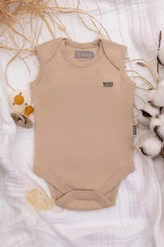 Organik Sertifikalı Atlet Bebek Zıbın Body Kimyasal İçermez%100 Pamuklu badi (Bej/Taş, 0-3 Ay) - Görsel 2