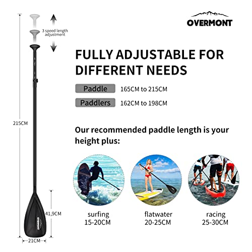 Paddel Overmont Teleskop SUP 165cm-215cm für Stand-Up Paddling