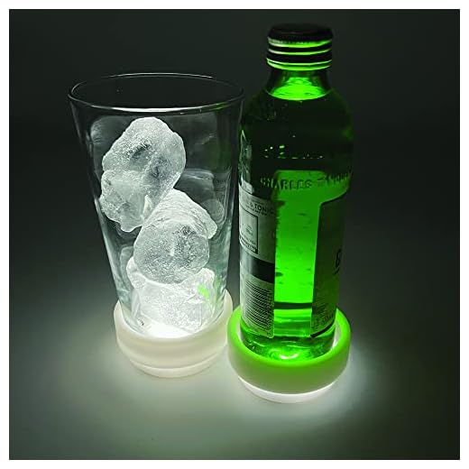 Criquet – Calzavasos con Luz Led – Posavasos Originales para Casa Y Hostelería – Ajustables A Recipientes con Diámetro 48 A 54 Mm – 2 Unidades