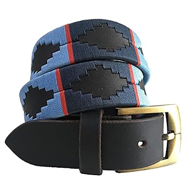 Carlos Diaz Cinturón Polo de Cuero Bordado Marrón Premium de Diseñador para Hombres Mujeres Unisex (120 cm / 48-50 Inches) | Ya disponible en tu tienda friki favorita! En mundofriki.es!