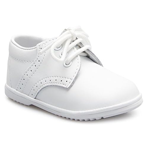 Baby Boys Infant to Toddler Oxford Christening Shoes (2 M US Infant, White*, Numeric_2)