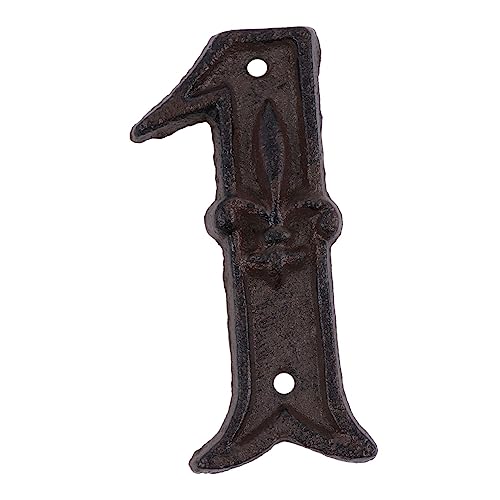 Tofficu Números De Dirección Hierro Fundido Número Rústico Con Acabado Martillado Para Puerta y Exterior Placa De Metal Antiguo Para Casa Incluye Tornillos Para Montaje Fácil