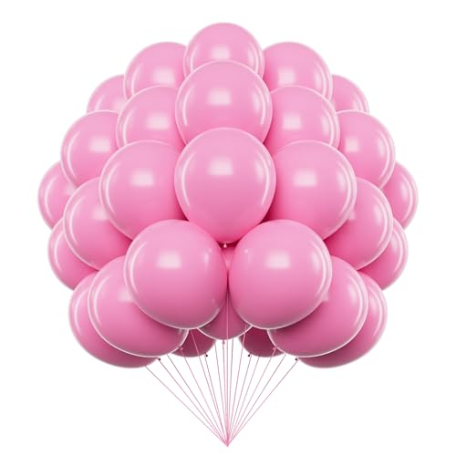 IXVAN Pink Balloons 12 Inch Thick Matte Pink Balloons 110 pcs Latex Helium Party Balloon for Baby Shower Wedding Girls Womens Birthday Decorations