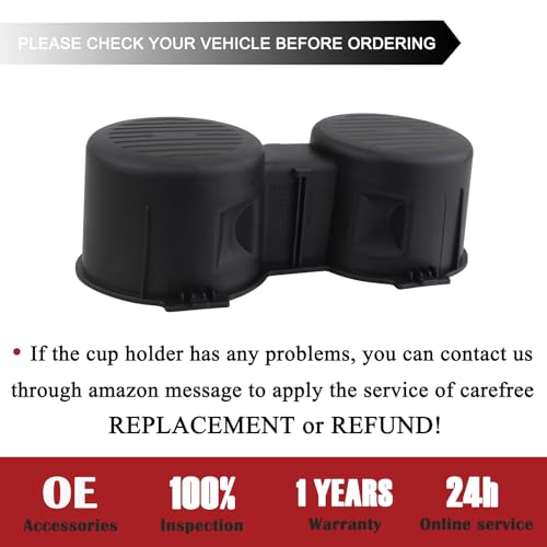 TQPONLY Front Seat Dual Cup Holder Rubber Insert Fitment 2016-2022 Ford F150 F250 Super Duty Truck Accessories