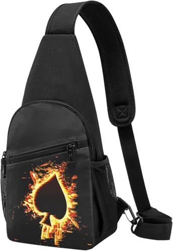ZGHQHCDRH Poker Ace of Spades，Fashion One-Shoulder Bag，Anti-Theft Crossbody Shoulder Chest Bag