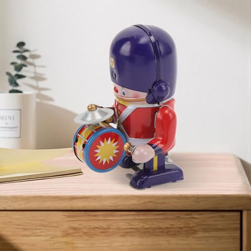 Folha de Flandres Andando, Soldado Baterista Acabar Brinquedo Bateria Decorativo Acabar Brinquedo Ad