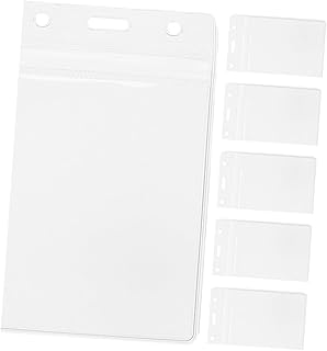 6pcs Work Cards Cover Id Badge Holder Card Sleeves for Debit Credit Student Name Membership Compact Easy to Carry