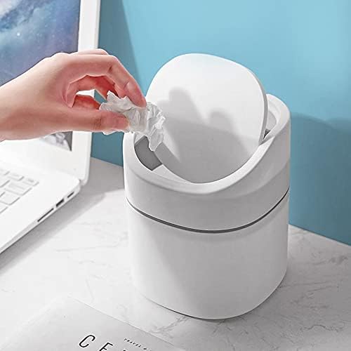 Gsrhzd Desktop Trash Can, Mini Plastic Desktop Trash Bin, Desktop Trash Can, Used for Family Living Room Kitchen Bedroom Bathroom Office Car Indoor Plastic Trash Can (2L)