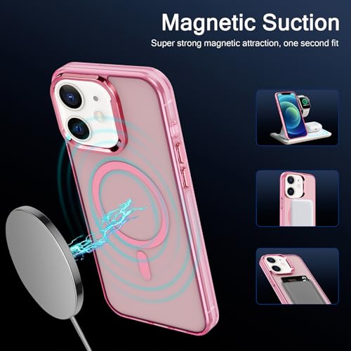 Coque iPhone 12 Mini MagSafe rose fine antichoc et anti-jaunissement - 2