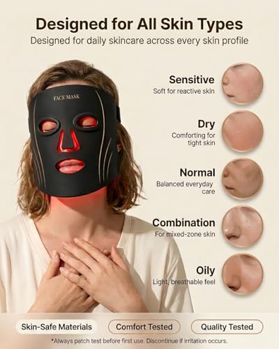 Image of 2026 Upgrade Red Light Therapy Mask for Face, LED Face Mask with 850nm NIR and 7 Colors, Red Light Mask with 296 LED Beads for Anti-Aging, Soft Silicone Design