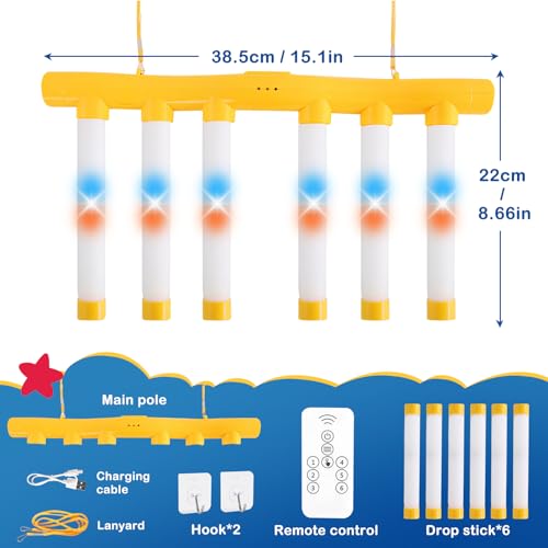 YZNlife Reflex Drop Sticks,Reflex Light-Up Sticks Reaction Training Hand Speed Challenge Game, Upgrade Catching Sticks Game Remote Control 3 Adjustable Speed
