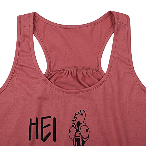 HEI Girl HEI Racerback Tank Top for Women Sleeveless Funny Letters Print Casual T-Shirt Graphic Tees3