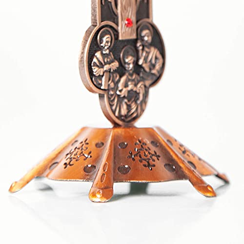 Yiviyar Metal Crucifix Wall Cross 12 Apostles Statue Jesus Cross Religious Gifts Rustic Standing Cross Wall Decor Vintage Cross Wall Art For Home Decor And Presents (Red) #TOP5
