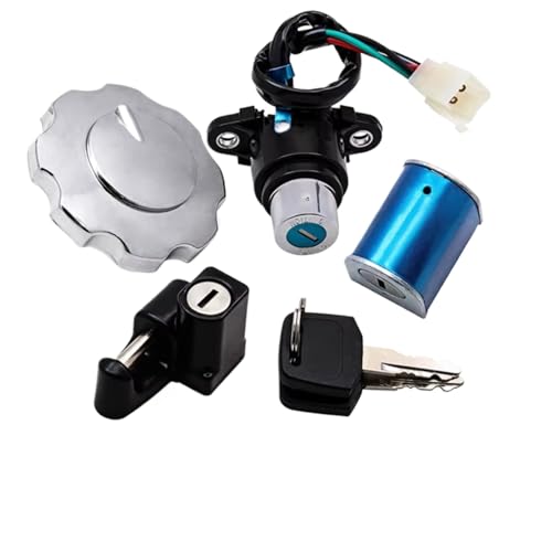 SBBLINWU Moto commutateur démarreur Compatible avec Italika pour DT125 Livraison 2017-2024 pour FT125 Livraison 2014-2016 Clé Commutateur D'allumage Moto Bouchon Réservoir Serrure Siège