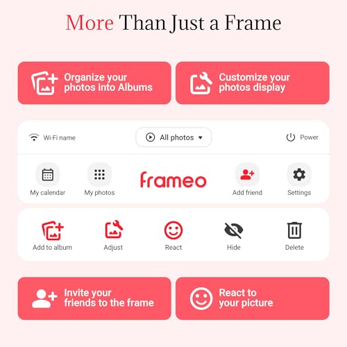 Frameo Digital Picture Frame – 10.1 Inch Smart Wi-Fi Photo Frame with Easy App Connection, Gift for Women, Mom, Grandma, Wife, Girlfriend, Wedding Share Memories Instantly via Free App by Dragon Touch - Used condition - Image 9
