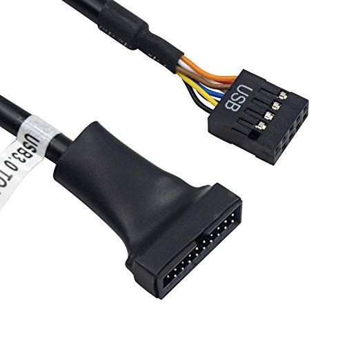 Duttek DXL-0008 Usb 3.0 Header To Usb 2.0,Usb 3.0 To Usb 2.0 Motherboard Adapter Cable,19 Pin Usb3.0 Male To 9 Pin Usb2.0 Female Motherboard Cable Adapter Converter 6 Inch/15Cm thumb #1